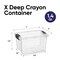 Superio Mini Plastic Crayon Box Storage Container Clear Plastic Bin with Lid Organizing Box 1.4 Qt.